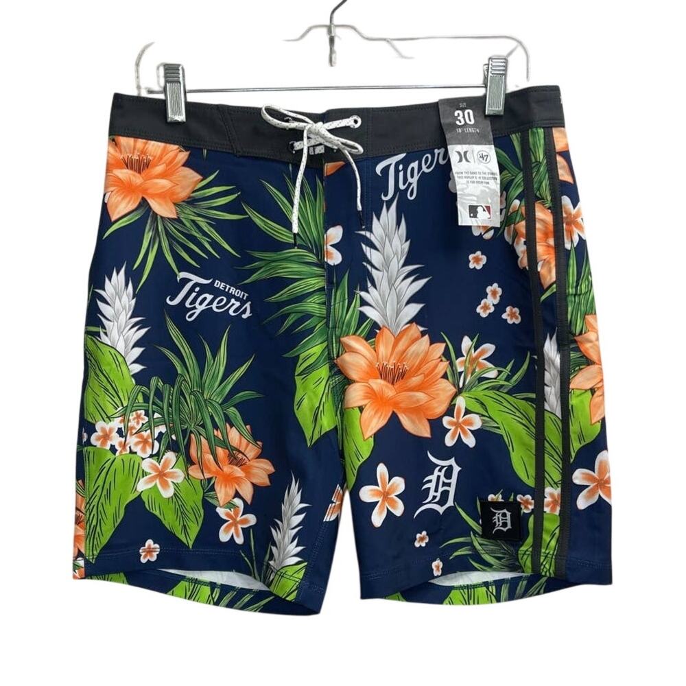 NWT Hurley x '47 MLB Detroit Tigers Phantom Swim Trunks Men's‎ Size 30